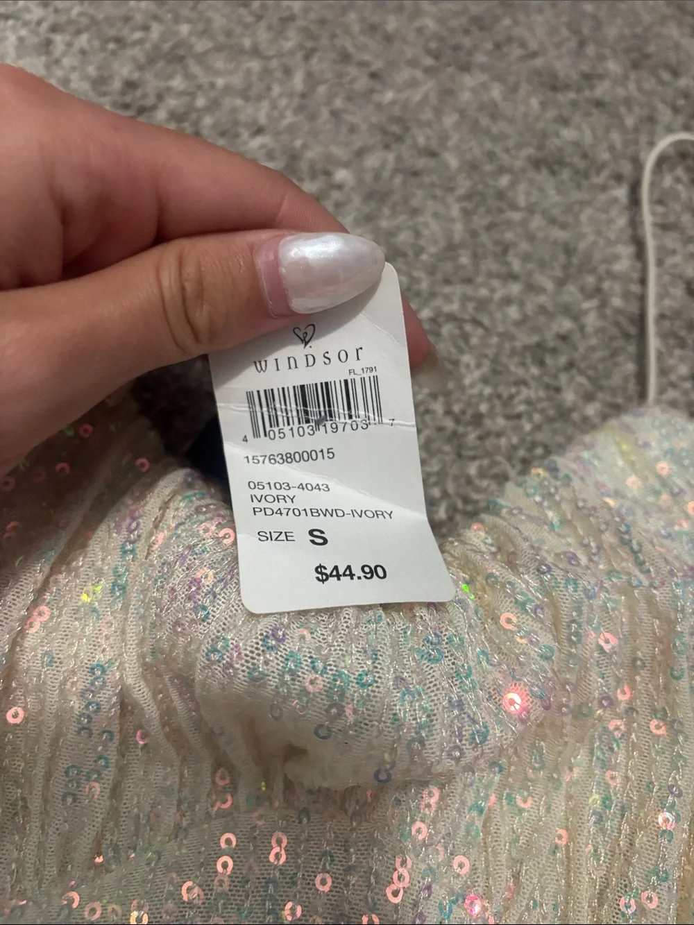 (BOTH DRESSES) Pink Beaded Cowl Neck Dress and White Sequin Dress. NWT - Picture 2 of 5